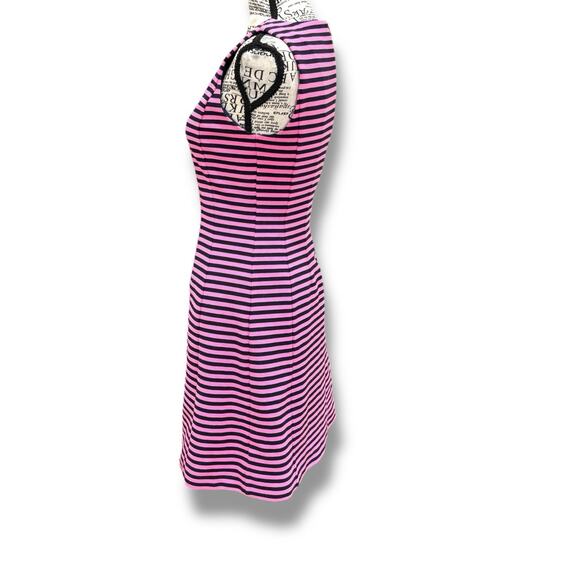 Lilly Pulitzer Size XS Brielle Barbie Pink Stripe Stretch Fit Flare Dress $188 - Picture 5 of 7